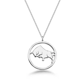 Çember Boğa Burcu Gümüş Kolye - Gümüş thumbnail 1