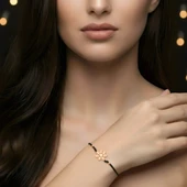 Kartanesi İpli Gümüş Bileklik - Altın thumbnail 2