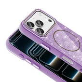 iPhone 17 Pro Max Kılıf M-safe Şarj Özellikli Parlayan Simli Okso Kılıf thumbnail 8