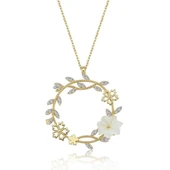 Mevsim Serenatı  Flowers Gümüş Kolye - Altın thumbnail 1