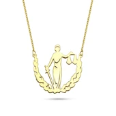 Adalet Simgesi Gümüş Kolye - Altın thumbnail 1