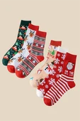 Unisex Noel Çorabı | Noel Baba, Geyik veya Kar Adamı Desenli Orta Bilek Çorap (1 Çift) – Rastgele Model thumbnail 2