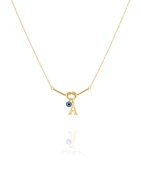 Aşk Düğümü Gümüş Kolye - Altın thumbnail 1