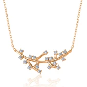 Pırlanta Montür Işıltılı Salkımlar Gümüş Kolye - Rose thumbnail 1