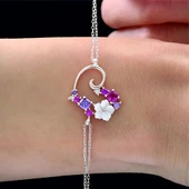 Aşk Senfonisi Manolya Çiçeği Flowers Gümüş Bileklik - Gümüş thumbnail 1