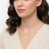 Nazar Boncuklu Plaka Gümüş Kolye - Gümüş thumbnail 2