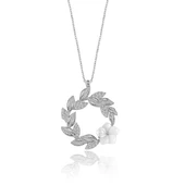 Gelin Buketi Manolya Çiçeği Flowers Gümüş Kolye - Gümüş thumbnail 1