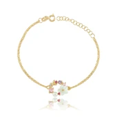 İtalyan TaAltınm Soft Çiçekler Flowers Gümüş Bileklik - Altın thumbnail 1