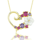 Aşk Senfonisi Manolya Çiçeği Flowers Gümüş Kolye - Gümüş thumbnail 2