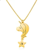 Ponny Harfli Gümüş Kolye - Altın thumbnail 1