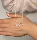 Sonsuzluk Annem Gümüş Kolye - Altın thumbnail 2