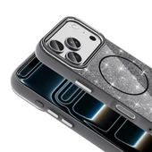 iPhone 17 Pro Max Kılıf M-safe Şarj Özellikli Parlayan Simli Okso Kılıf thumbnail 11