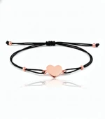 Kalp İpli Gümüş Bileklik - Rose thumbnail 1