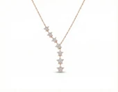925 Ayar Gümüş Yıldızlar Kolye - Rose thumbnail 2