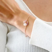 İtalyan TaAltınm Soft Çiçekler Flowers Gümüş Bileklik - Gümüş thumbnail 3