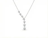 925 Ayar Gümüş Yıldızlar Kolye - Gümüş thumbnail 1