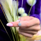 Pırlanta Montür Aşk Güneşi Gümüş Kolye - Gümüş thumbnail 2