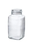 kapaklı cam kavanoz, cam, 3 lt kare cam geniş kavanoz thumbnail 5