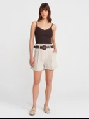 71635 DİLVİN BELİ LASTİKLİ KEMERLİ ŞORT thumbnail 4