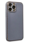 LitaeTrend iPhone 13 Pro Kılıf Coco Karbon Silikon - Gri thumbnail 2