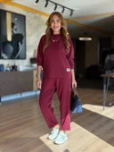 MDB Kadın Uzun Kollu Bisiklet Yaka Viskon Iki Iplik Bluz Ve Pantolon Ikili Takım thumbnail 2