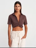 50503 DİLVİN CEP DETAYLI CROP GÖMLEK thumbnail 2