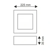 K2 18w 22x22 Kare Sıva Üstü Led Panel Günışığı 3000k Beyaz Kasa IP20 S.Ü. thumbnail 4