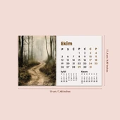 2026 Orman Masa Takvimi | Üç Aylık Takvim - Önceki Ay Sonraki Ay | Doğa ve Ağaç İllüstrasyonları | Minimal Ofis ve Ev De thumbnail 7