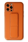LitaeTrend iPhone 12 Pro Kılıf Coco Deri Standlı Kapak - Turuncu thumbnail 1