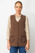 25020 DESEN V YAKA CEBİ TIĞLAMALI YÜN TRİKO YELEK thumbnail 4