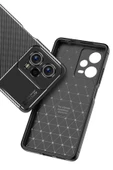 LitaeTrend Xiaomi Poco X5 5G Kılıf Auto Focus Karbon Kapak - Siyah thumbnail 3