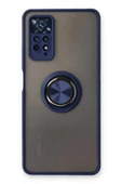 LitaeTrend Xiaomi Redmi Note 11 Pro Kılıf Montreal Yüzüklü Silikon Kapak - Lacivert thumbnail 1