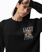 Baskılı Unisex, Sıfır Yaka Regular Sweatshirt thumbnail 3