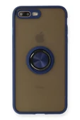 LitaeTrend iPhone 7 Plus Kılıf Montreal Yüzüklü Silikon Kapak - Lacivert thumbnail 1