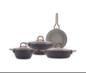 Emsan Line Siyah Rose 7 Parça Granit Tencere Seti thumbnail 1