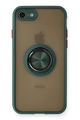 LitaeTrend iPhone 7 Kılıf Montreal Yüzüklü Silikon Kapak - Yeşil thumbnail 1
