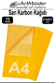 Karbon Kağıdı A4 Sarı 10 Adet 21x29,7 cm Transfer Kağıdı Kopya Kağıdı Renkli Karbon Kağıdı Ahşap Seramik Metal Cam thumbnail 1