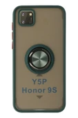 LitaeTrend Huawei Y5P Kılıf Montreal Yüzüklü Silikon Kapak - Yeşil thumbnail 1