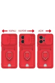 LitaeTrend Xiaomi Redmi Note 12 4G Kılıf Zuma Kartvizitli Yüzüklü Silikon - Kırmızı thumbnail 6