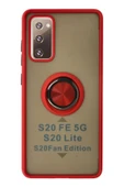 LitaeTrend Samsung Galaxy S20 FE Kılıf Montreal Yüzüklü Silikon Kapak - Kırmızı thumbnail 1