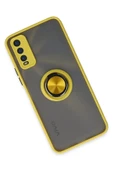 LitaeTrend Vivo Y11S Kılıf Montreal Yüzüklü Silikon Kapak - Sarı thumbnail 2