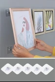 BUFFER® Süper Güçlü Çerçeve Askısı Pin Delgisiz Vidalı Tırnak Kanca Yapışkanlı Raf Tutucu Askı 4 Adet thumbnail 7