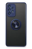 LitaeTrend Samsung Galaxy A73 5G Kılıf Montreal Yüzüklü Silikon Kapak - Lacivert thumbnail 1