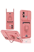 LitaeTrend Xiaomi Redmi 12C Kılıf Zuma Kartvizitli Yüzüklü Silikon - Pembe thumbnail 1