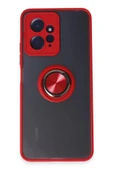 LitaeTrend Xiaomi Redmi Note 12 4G Kılıf Montreal Yüzüklü Silikon Kapak - Kırmızı thumbnail 1