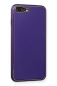 LitaeTrend iPhone 7 Plus Kılıf Coco Deri Silikon Kapak - Mor thumbnail 2