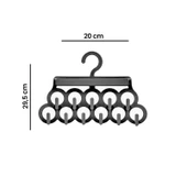Kravat ve Şal Askısı - Takı ve Aksesuar Düzenleyici Askı - Siyah thumbnail 4