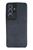 LitaeTrend Samsung Galaxy S21 Ultra Kılıf Loop Deri Silikon - Lacivert thumbnail 1