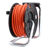 Küçük Makaralı Seyyar Kablo Kapaklı 4 Prizli Plastik Uzatma Kablosu 15 Metre 3x1.5 mm CCA Kablo thumbnail 3