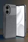 LitaeTrend Honor 400 Kılıf Auto Focus Karbon Kapak - Gri thumbnail 1